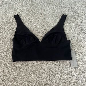 Silky black cropped tank! Never has been worn!! Size M